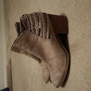 Carlos gray heeled booties